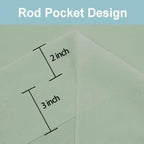 DWCN Bean Green Sheer Curtains Semi Transparent Voile Rod Pocket Curtains - Image 4