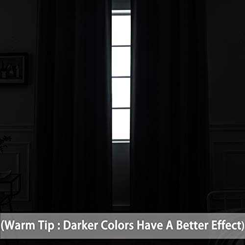 Yakamok 100% Blackout Sliding Door Curtains, Thermal Insulated Grommet Full - Image 8