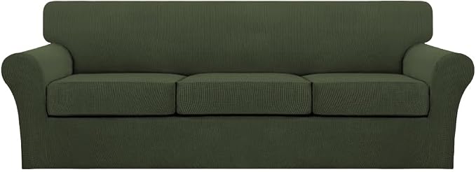 Turquoize 4 Piece Sofa Covers for 3 Cushion Couch Sofa Slipcover Soft Couch by Turquoize