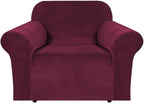 H.VERSAILTEX Stretch Velvet Armchair Cover Couch Covers 1 Cushion Chair by HVERSAILTEX
