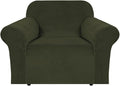 H.VERSAILTEX Stretch Velvet Armchair Cover Couch Covers 1 Cushion Chair by HVERSAILTEX