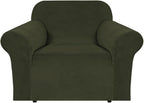 H.VERSAILTEX Stretch Velvet Armchair Cover Couch Covers 1 Cushion Chair by HVERSAILTEX