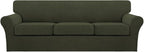 Turquoize 4 Piece Sofa Covers for 3 Cushion Couch Sofa Slipcover Soft Couch by Turquoize