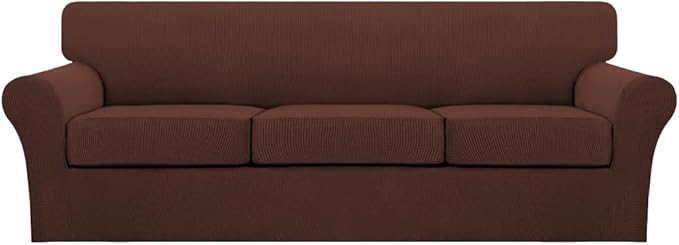 Turquoize 4 Piece Sofa Covers for 3 Cushion Couch Sofa Slipcover Soft Couch by Turquoize