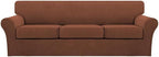 Turquoize 4 Piece Sofa Covers for 3 Cushion Couch Sofa Slipcover Soft Couch by Turquoize