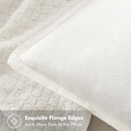 MIULEE Cream Linen Pillow Covers Pack of 4 Decorative Natural Solid Throw - Image 3
