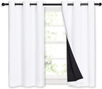 NICETOWN White 100% Blackout Curtains 45 inches Long, 2 Thick Layers Completely by NICETOWN
