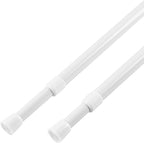 KXLife 2 Pack 5/8" Spring Tension Curtain Rod, Adjustable Tension Rods White 18 by KXLife