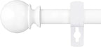 White Curtain Rods for Windows 28 to 48 Inch, 5/8" Diameter Heavy Duty Metal by Poskena