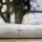 ORINOVA White Faux Rabbit Washable Fur Area Rugs Circle Rugs - Image 3