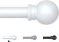 Thestoa Curtain Rods for Windows 30-62 Inch, 5/8" White Curtain Rod for Bedroom by Thestoa