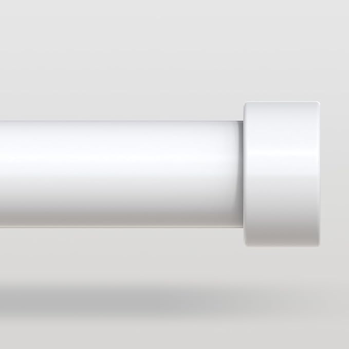 White Curtain Rods for Windows 36 to 176 Inch, Size:36-176 Inch by VOIIYCurtainRods