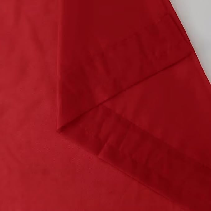 SpaceDresser Basic Rod Pocket Sheer Voile Window Curtain Panels Christmas Red 1 - Image 5