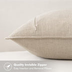 MIULEE Neutral Cream/Gray Linen Pillow Covers Pack of 4 Decorative Natural - Image 4