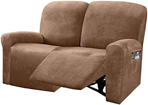 ULTICOR Reclining Love Seat Slipcover, 6-Piece Velvet Stretch Loveseat by ULTICOR