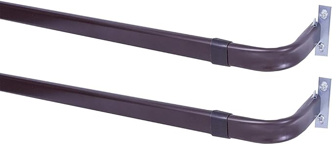 Blu-Pier Tech Heavy Duty Single Rod 28"-48" Adjustable Curtain Rod Hardware by Blu-Pier+Tech