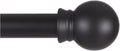 Thestoa Black Curtain Rods for Windows 66 to 120 inch, 5/8" Diameter Matte by Thestoa