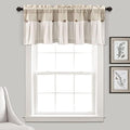 Lush Decor Linen Button Valance | 52"W x 18"L | Farmhouse Style | Coconut Husk by LushDecor