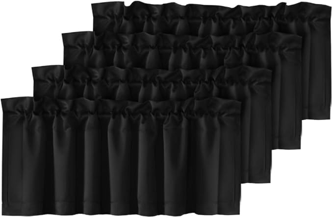 H.VERSAILTEX Blackout Valances for Windows, 4 Panels 52" W x 18 by HVERSAILTEX