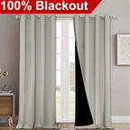 NICETOWN Natural 100% Blackout Curtains - Image 2