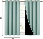 NICETOWN Aqua Blue 100% Blackout Curtains 45 inches Long, 2 Thick Layers - Image 9