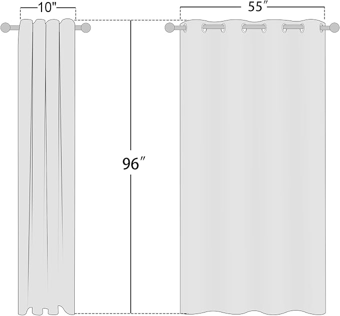 NICETOWN Flax Linen Semi Sheer Curtains 96 inches Long, Grommet Vertical Drapes - Image 2