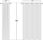 NICETOWN Flax Linen Semi Sheer Curtains 96 inches Long, Grommet Vertical Drapes - Image 2