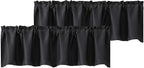 Chyhomenyc Black Valances for Window, Room Darkening Short Curtains for Kitchen by Chyhomenyc