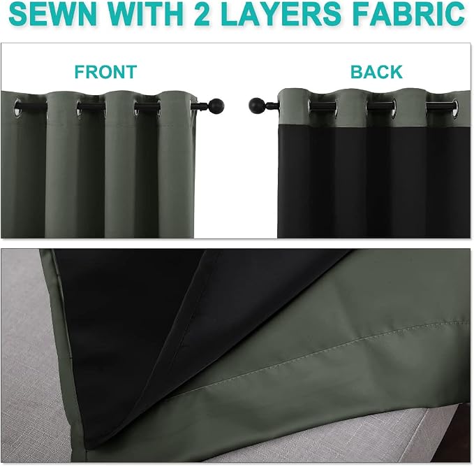 NICETOWN 100% Blackout Window Curtain Panels, Cold and Full Light Blocking - Image 4