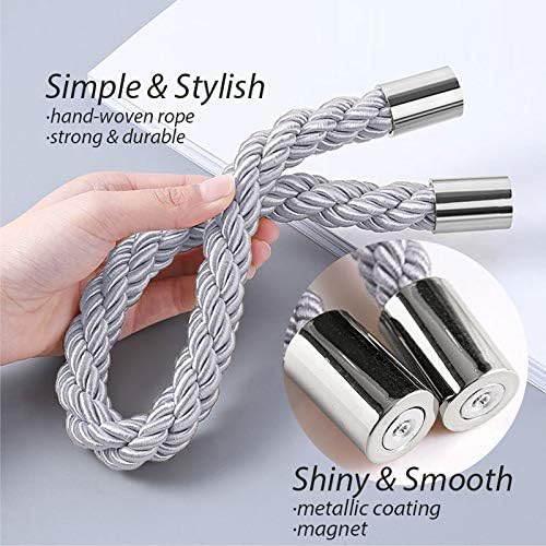 NICEEC 6 Pack Strong Magnetic Curtain Tiebacks Modern Simple Style Drape Tie - Image 2