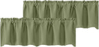 Chyhomenyc Sage Green Valances for Window, Room Darkening Short Curtains for by Chyhomenyc