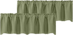 Chyhomenyc Sage Green Valances for Window, Room Darkening Short Curtains for by Chyhomenyc