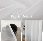 MIULEE 2 Panels Solid Color White Sheer Window Curtains Elegant Window Voile - Image 3