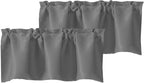 Chyhomenyc Light Grey Valances for Window, Room Darkening Short Curtains for by Chyhomenyc