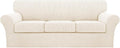 Turquoize 4 Piece Sofa Covers for 3 Cushion Couch Sofa Slipcover Soft Couch by Turquoize