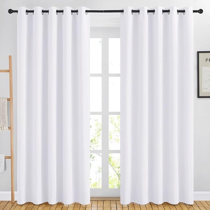 NICETOWN 84 inch Long White Curtains by NICETOWN