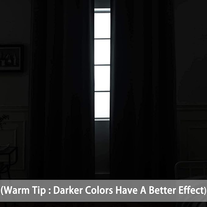 Yakamok Light Beige Curtains for Bedroom, Thermal Insulated Room Darkening - Image 4