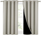 NICETOWN Natural 100% Blackout Curtains 45 inches Long, 2 Thick Layers by NICETOWN