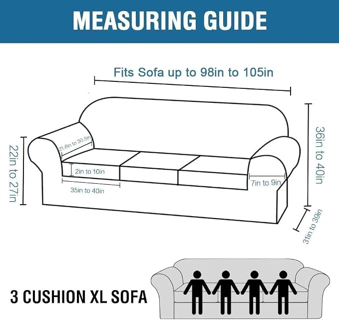 H.VERSAILTEX Modern Velvet Plush 4 Piece High Stretch Sofa Slipcover Cover Form - Image 2