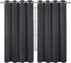 LEMOMO Dark Grey Blackout Curtains 66 x 63 Inch Length/Set of 2 Curtain - Image 2