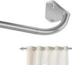 GXOACKJ Silver Curtain Rods for Windows 28 to 60 inch, 5/8 inch Adjustable Wrap by GXOACKJ