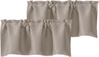 Chyhomenyc Stone Valances for Window, Room Darkening Short Curtains for Kitchen by Chyhomenyc