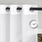 NICETOWN White Sheer 54 inch Length Curtains, Grommet Soft Voile Sheer Light - Image 2