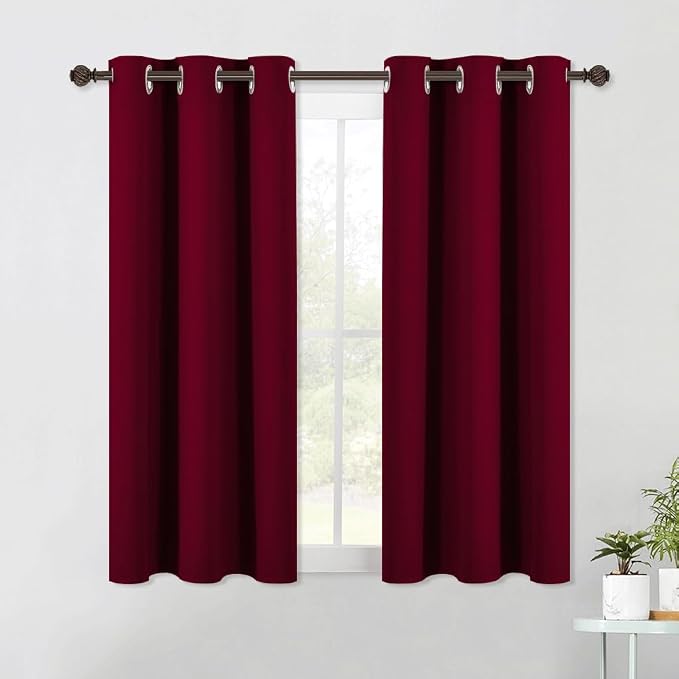 NICETOWN Modern Blackout Curtains Noise Reducing, Wine Red, 2 Panels, W42 x L54 by NICETOWN