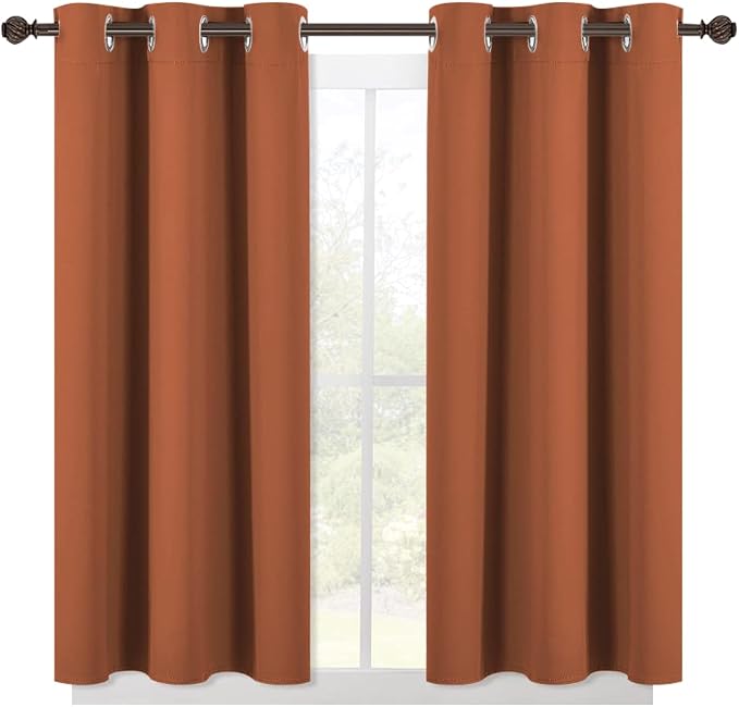 NICETOWN Burnt Orange Modern Blackout Curtains - Image 2