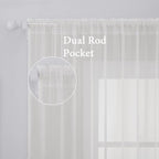 MIULEE 2 Panels Solid Color Sheer Window Curtains Elegant Window Voile - Image 2