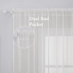 MIULEE 2 Panels Solid Color Sheer Window Curtains Elegant Window Voile - Image 3