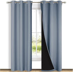 NICETOWN Blackout Curtains 80 inches Long, Vintage Blue, 2 Pieces, Full Light by NICETOWN
