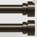 Lootkell 2 Pack Modern Brown Curtain Rods Set by Unknown