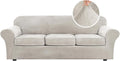 H.VERSAILTEX Velvet 4 Piece High Stretch Sofa Slipcover Cover Furniture by HVERSAILTEX